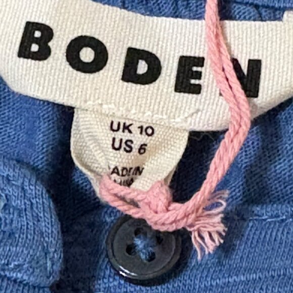 NWT New Boden Womens Blue Slub Cotton Tencel Modal Bonnie Blouse Relaxed Top 6 - Picture 5 of 12